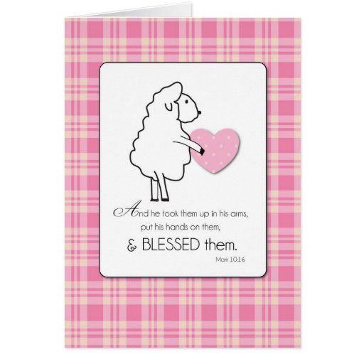 New Baby Girl Congratulations Religious Lamb Card Zazzle