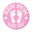 NEW BABY GIRL MOM magnets