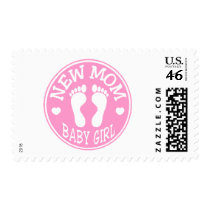 NEW BABY GIRL MOM POSTAGE STAMP