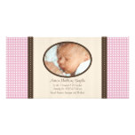 New Baby Girl Pattern Baby Birth Photo Card
