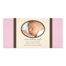 New Baby Girl Pattern Baby Birth Photo Card photo cards