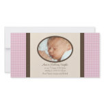 New Baby Girl Pattern Baby Birth Photo Card