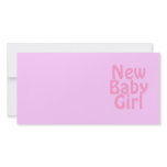 New Baby Girl. Pretty Pink. Custom Picture Card