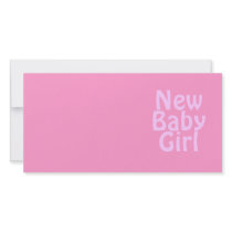 New Baby Girl. Pretty Pink. Custom Photo Greeting Card