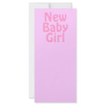 New Baby Girl. Pretty Pink. Custom Rack Card Design