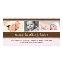 New Baby Photo Announcement Card Personalized Photo Card