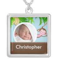 New Baby Photo Necklace Cute Boy Jungle Monkey necklace