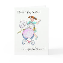 New Baby Sister Congratulations Card