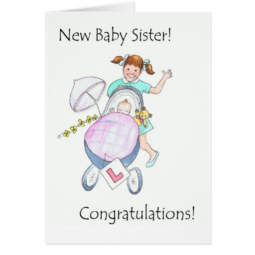 New Baby Sister Congratulations Card