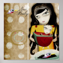 New baby sweet red watermelon delicate art print