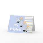 New Baby Triplet Boys Greeting Card