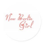 New Berlin Girl tee shirts Round Sticker