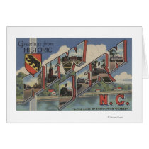 New Bern, North Carolina - Large Letter Scenes Greeting Cards