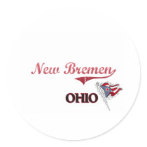 New Bremen Ohio City Classic Round Stickers