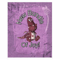 New Bundle of Joy! Purple back, purple dinosaur Acrylic Cut Outs