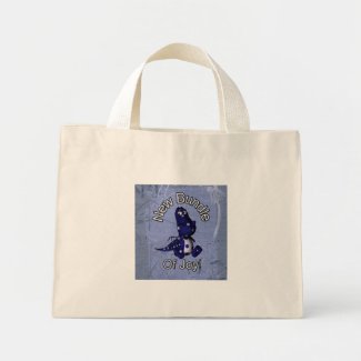 New bundle of joy with blue dino blue background bag