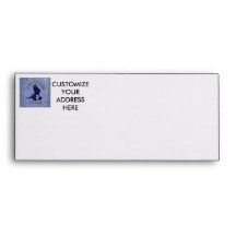 New bundle of joy with blue dino blue background envelope