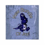New bundle of joy with blue dino blue background photo cutouts