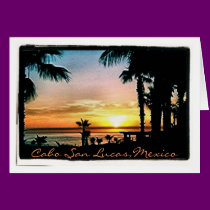 new cabo sunset card with text