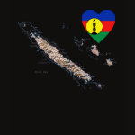 New Caledonia Flag Heart Map Fitted AA T-Shirt