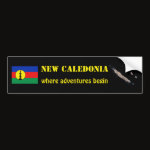 New Caledonia Flag Map Text Bumper Sticker