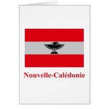 New Caledonia Flag with Name in French Card
