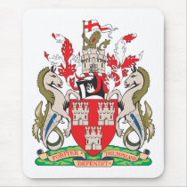 New Castle Upon Tyne Coat of Arms mousepads by FlagTshirts New Castle Upon Tyne Coat of Arms mousepads