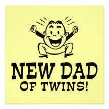 New Dad of Twins Custom Invitations