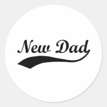 New Dad Round Stickers