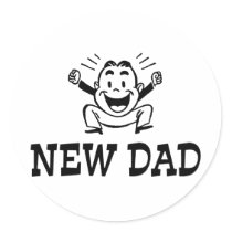 New Dad Round Sticker
