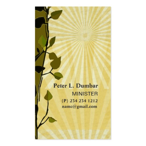 New Day Faith Gold Sun Rays Business Cards (front side)