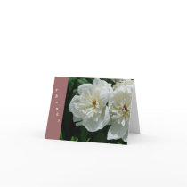 New Day Gardens Thanks Card- White Peony