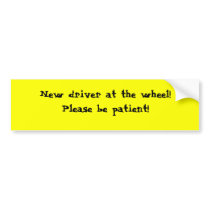 New driver bumper sticker