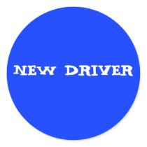 NEW DRIVER ROUND STICKER