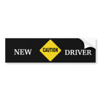 NEW DRIVER WARNING bumper stickers