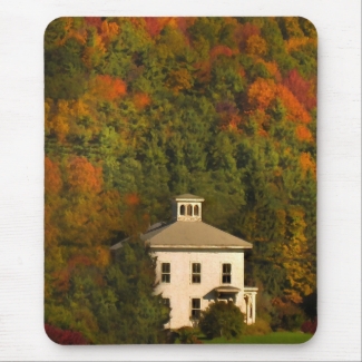 New England Autumn House and Cupola Mousepad