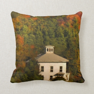 New England Autumn House and Cupola Throw Pillow