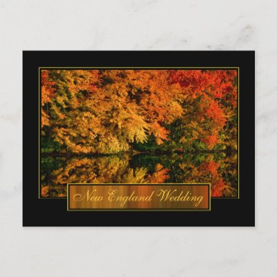 New England Autumn Wedding Invitation Post Cards by TDSwhite