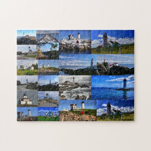 New England Lighthouse Collage Puzzle puzzle