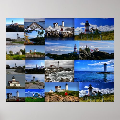 New England Lighthouse Poster zazzle_print