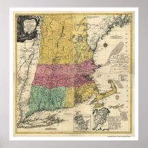 New England Map - 1777 Print