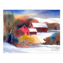New England Valley Farm Post Cards