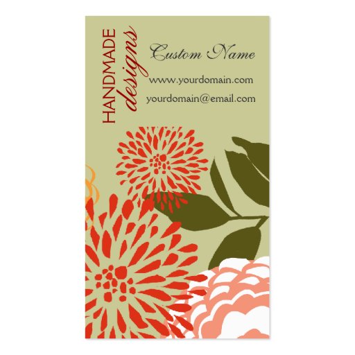 New Fresh Flowers Summer Spring Florals Business Card Templates (front side)