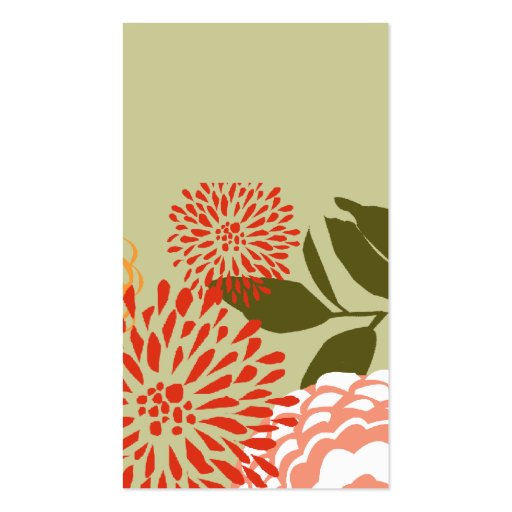 New Fresh Flowers Summer Spring Florals Business Card Templates (back side)