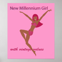 New Girl Brown Print
