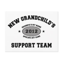 New Grandchild 2012 Support Team Postcard