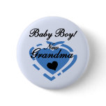 New Grandma Baby Boy Tshirts and Gifts Pinback Buttons