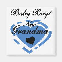 New Grandma Baby Boy Tshirts and Gifts Fridge Magnets