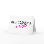 New Grandma Its A Girl Pink Card