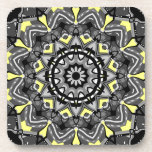 New Gray and Yellow Plaid Kaleidoscope Coasters
